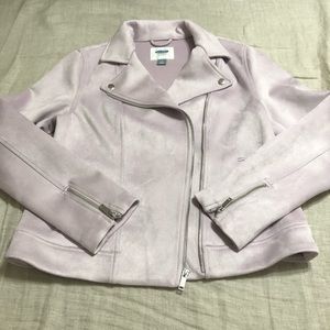 Old Navy Lilac Suede Moto Jacket